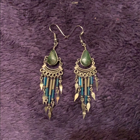 Jade teardrop earrings - Picture 1 of 1